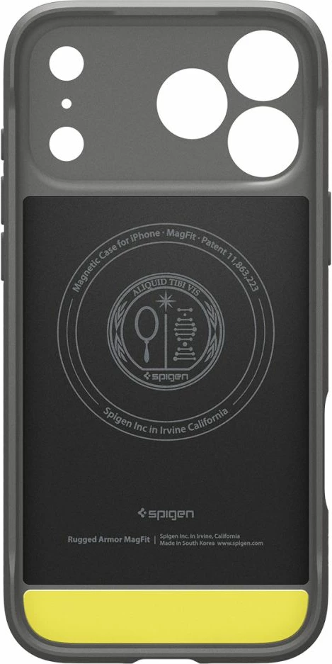 Mbështjellës Spigen Rugged Armor Mag MagSafe për iPhone 17 Pro/Pro Max, TPU me unazë magnetike, gri