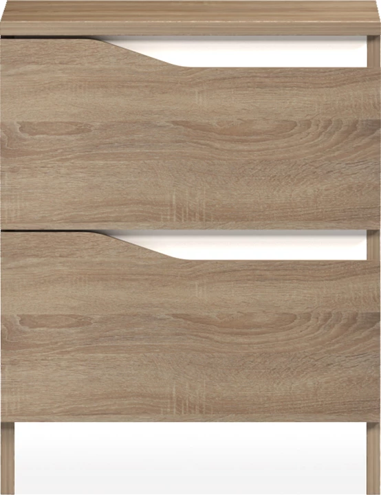 Komodinë anës krevati Verena, sonoma-bardhë, 40x40x50cm