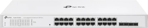 Switch TP-Link Festa FS328G, 24 porte Gigabit, 4 SFP, rackmount, i bardhë