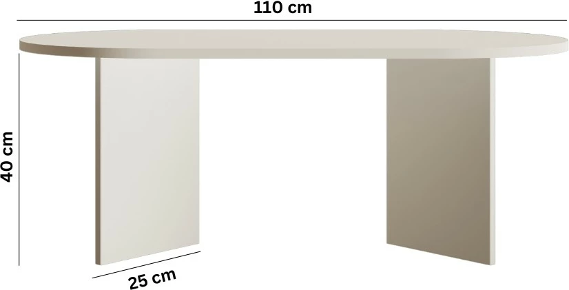 Tavolinë kafeje Skye Decor, Leo e madhe, ngjyrë krem