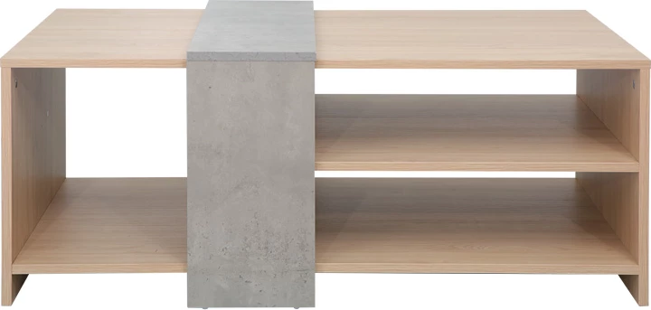 Tavolinë kafeje Cozeto, ngjyrë natyrale-gri çimento, 100x53x41.5cm