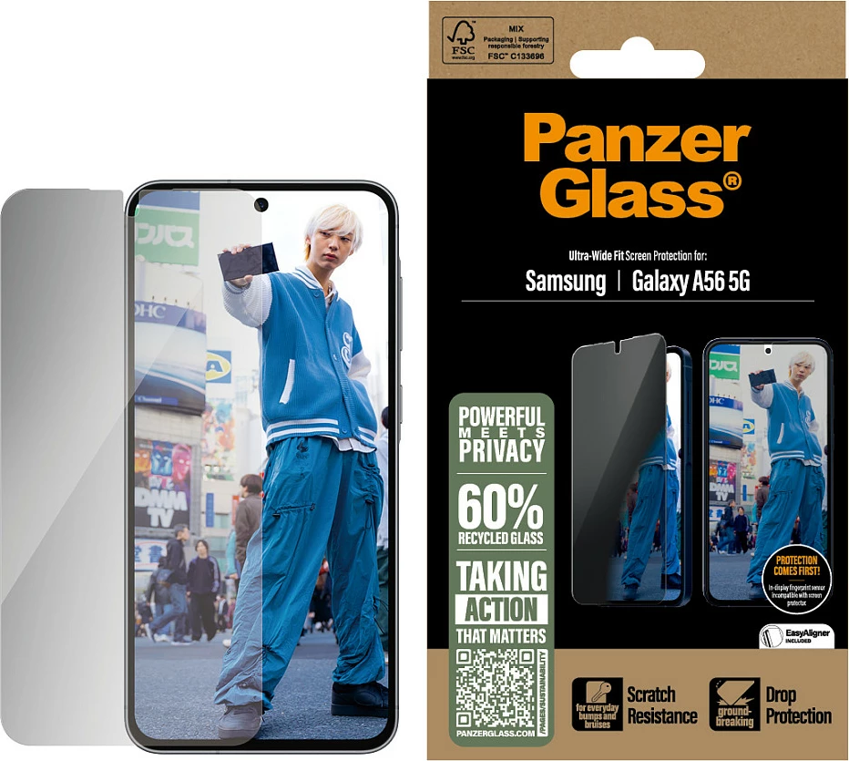 Mbështjellës privacy PanzerGlass për Samsung Galaxy A56 5G Ultra, transparent