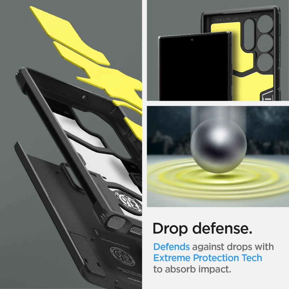 Mbështjellës Spigen Tough Armor për Samsung Galaxy S23 Ultra, i zi