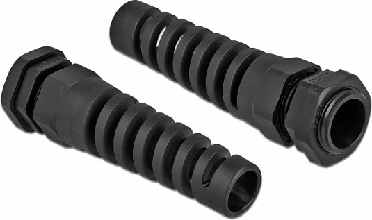 Glandë kablli DeLOCK PG13.5 me strain relief, IP68, 6-12 mm, e zezë