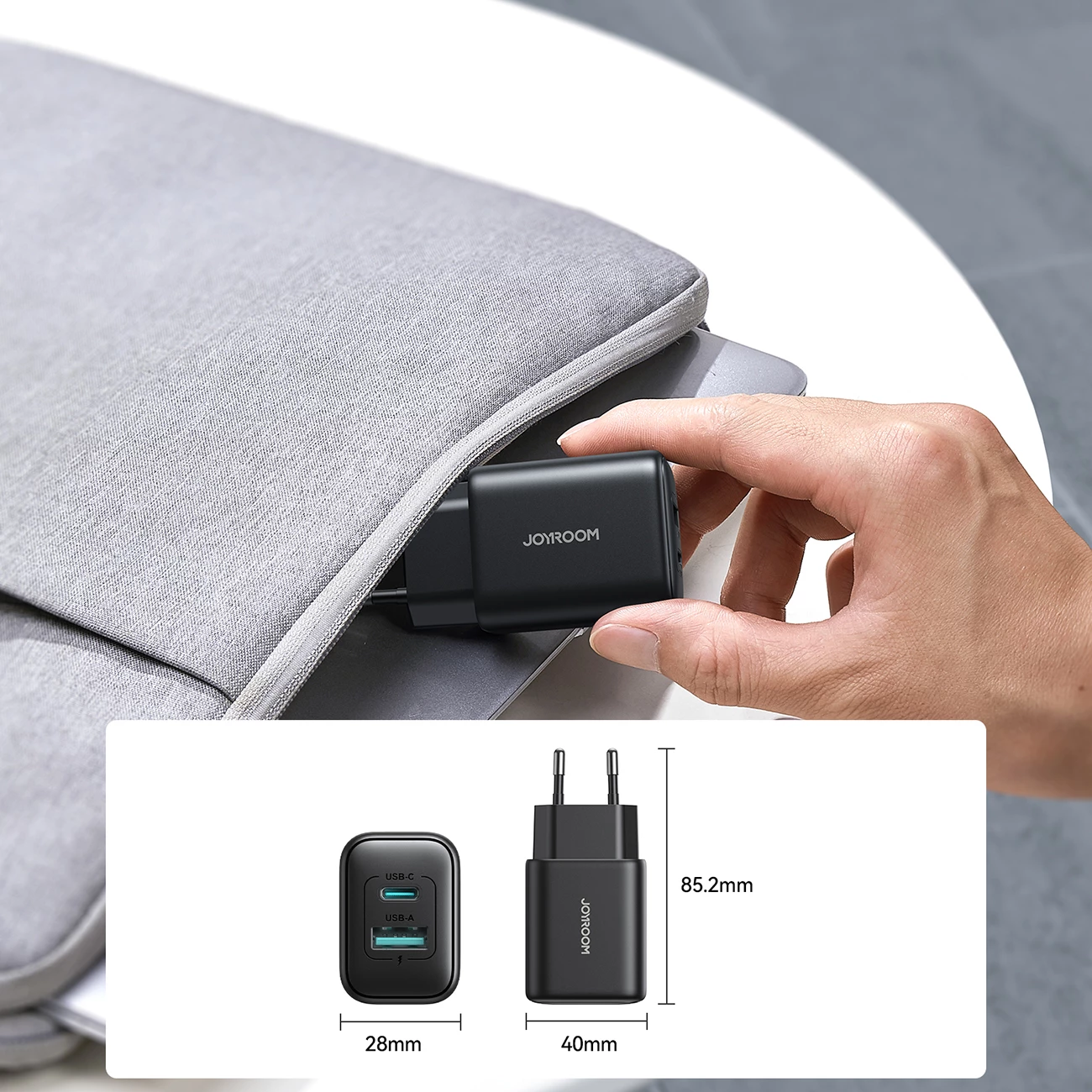 Karikues muri Joyroom JR-TCF13 25W USB-C/USB-A SFC/PPS/PD, i zi