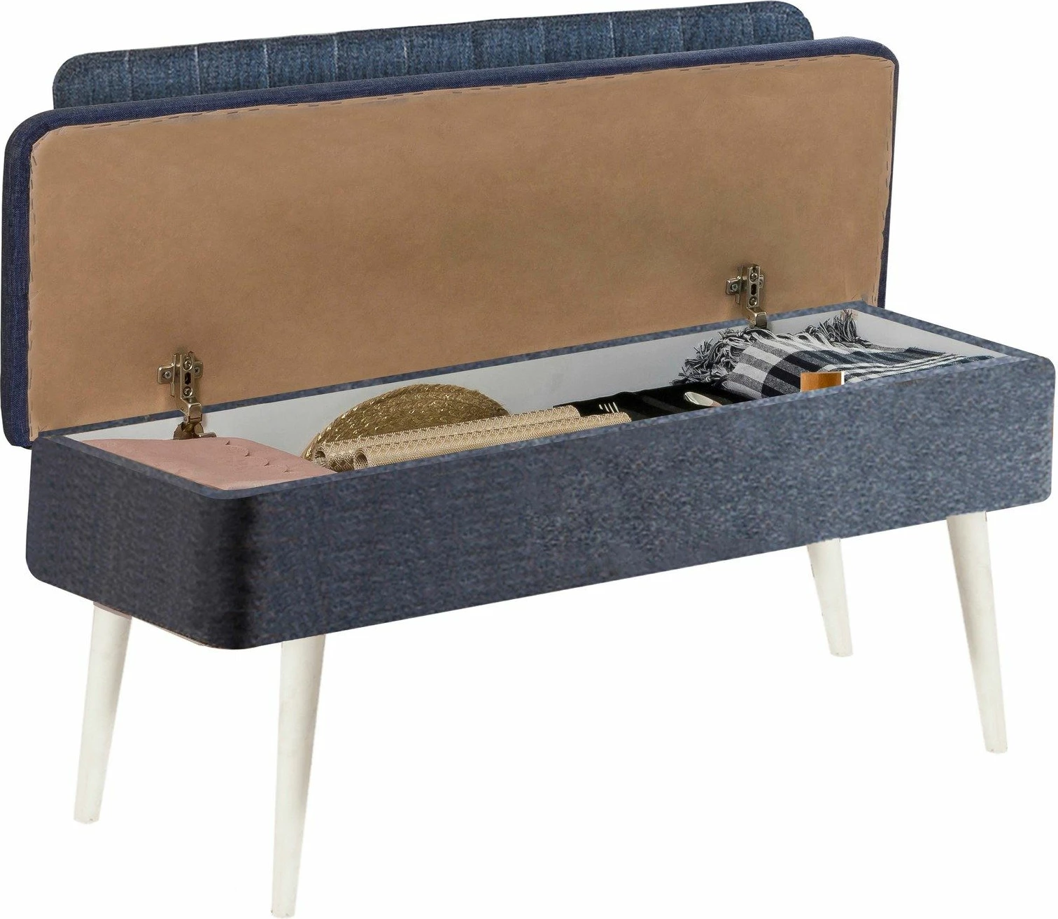 Set tavolinë me karrige për ngrënie, zgjatës, 5 pjesë, Skye Decor, Vina 1048-4, e bardhë, kaltër e errët