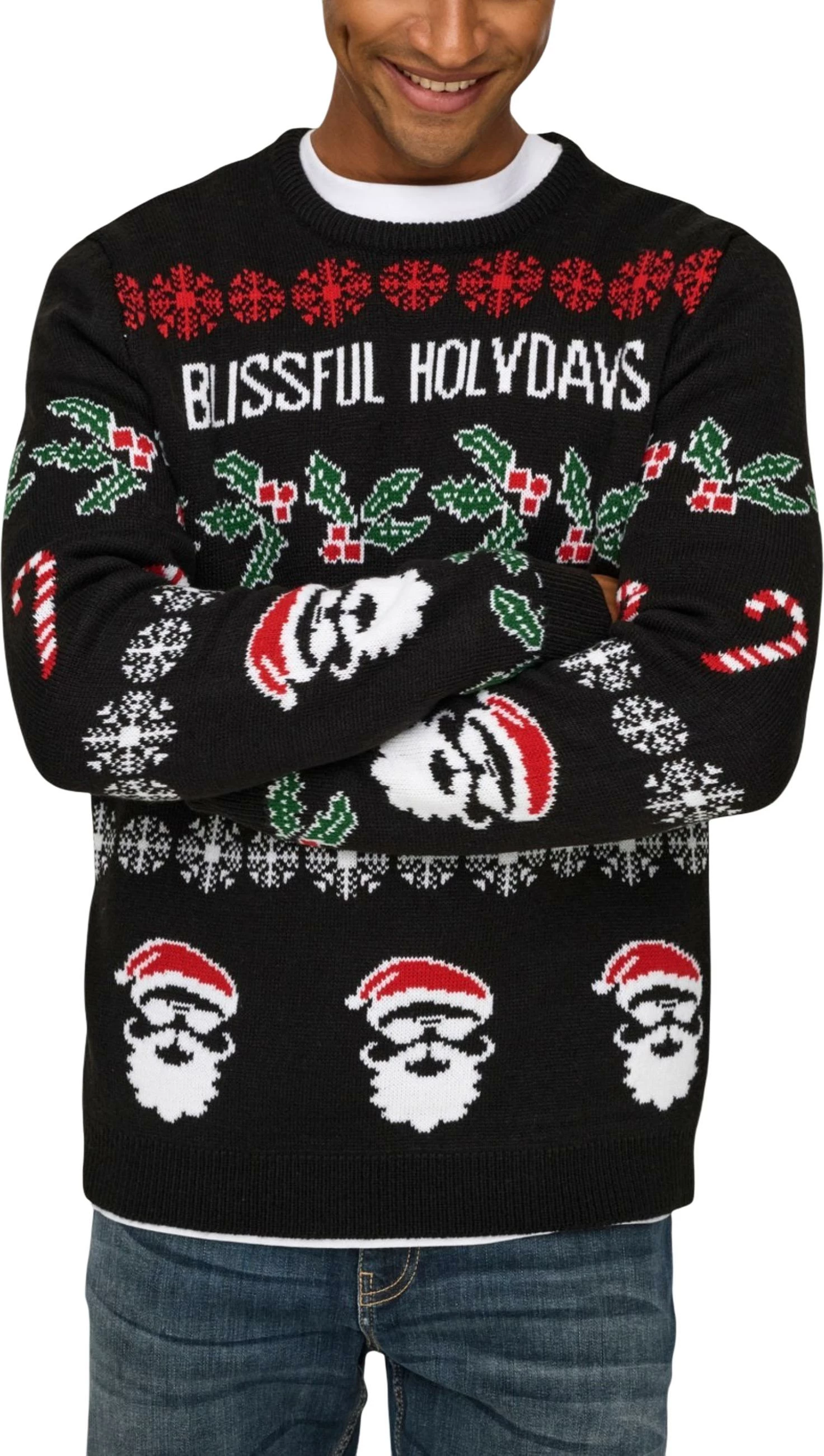 Xhemper për meshkuj Only & Sons ONSXMAS REG 5, i zi [Madhësia: M]