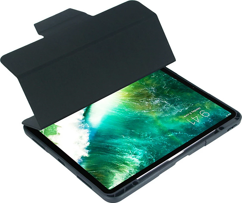 Mbështjellës për tablet DEQSTER Rugged #RT2, për iPad Air 13" (M2) 2024, folio me stand dhe mbajtëse lapsi, i zi