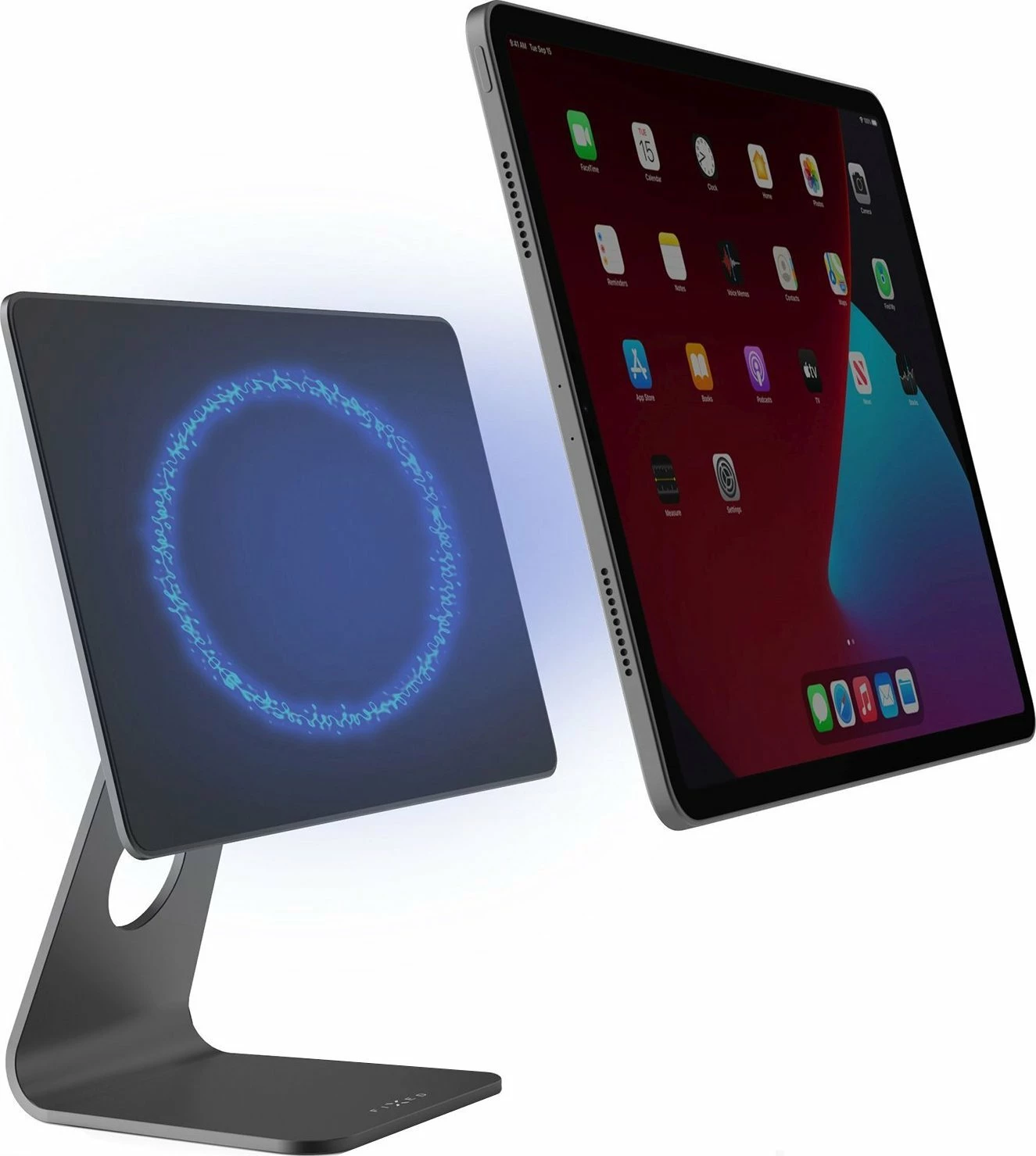 Mbajtës magnetik Fixed Frame për iPad Pro 12.9\", alumin, rregullim këndi, gri e errët
