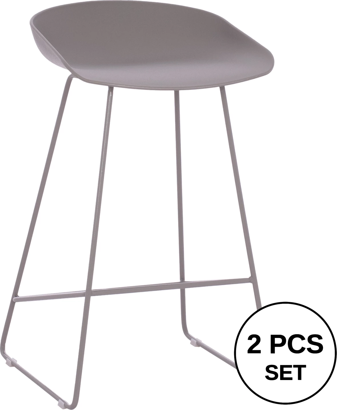 Karrige për bar FH9299.10, ngjyrë gri, lartësi mesatare, 44x44x74, set prej 2 copë