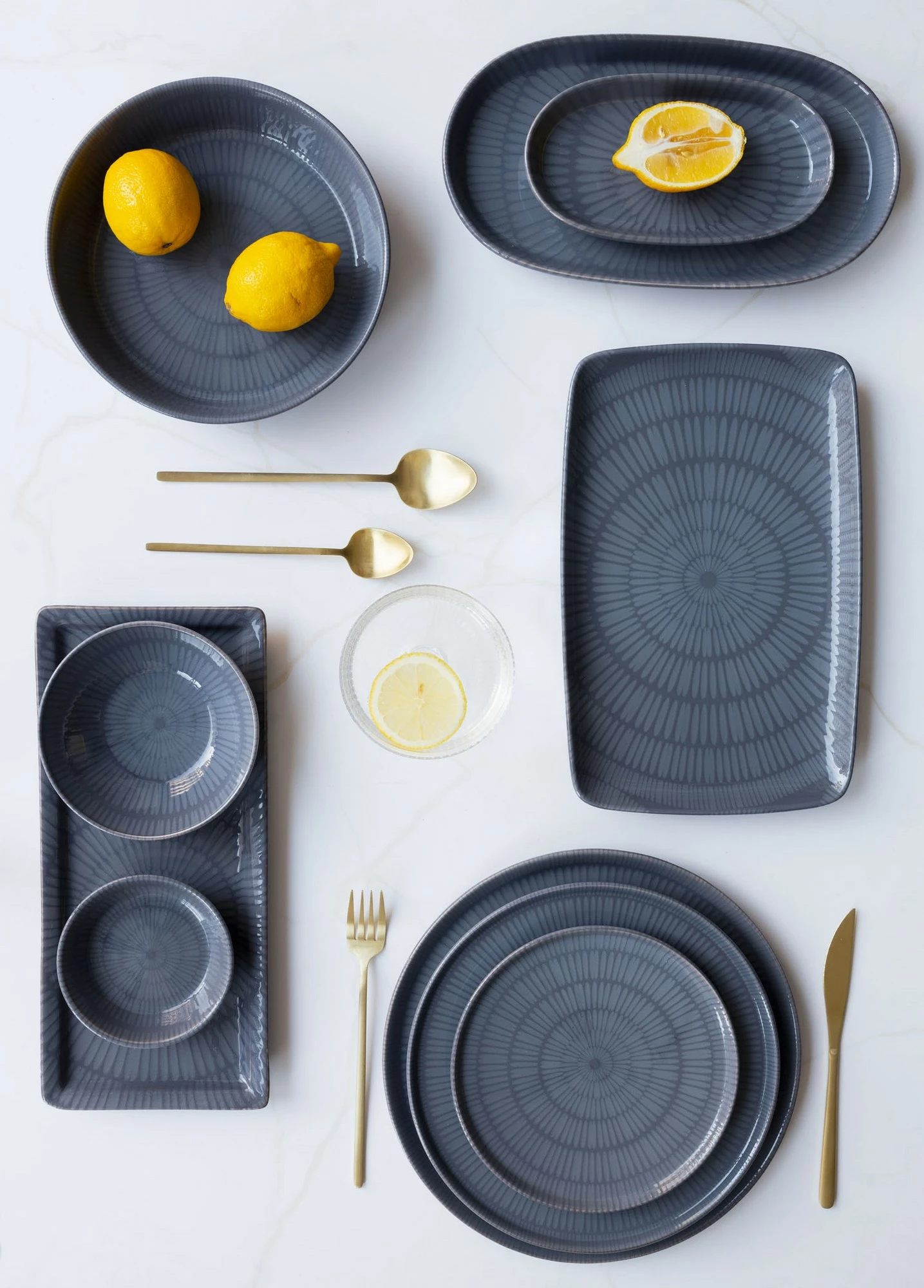 Set pjatash të thella (6 copë), Hermia, gri, NON0004