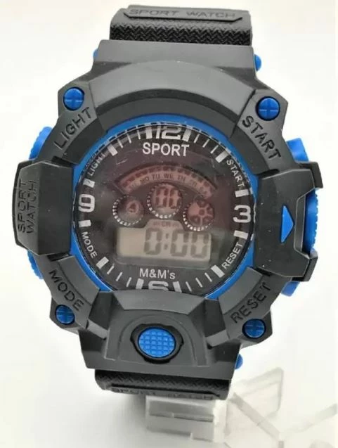 Orë digjitale Sport WR30MZK, zezë/kaltër