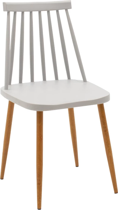 Set tavoline me karrige për drekë Elijah-Aurora, 3 copë, ngjyrë bardhë-gri, Φ60x74cm