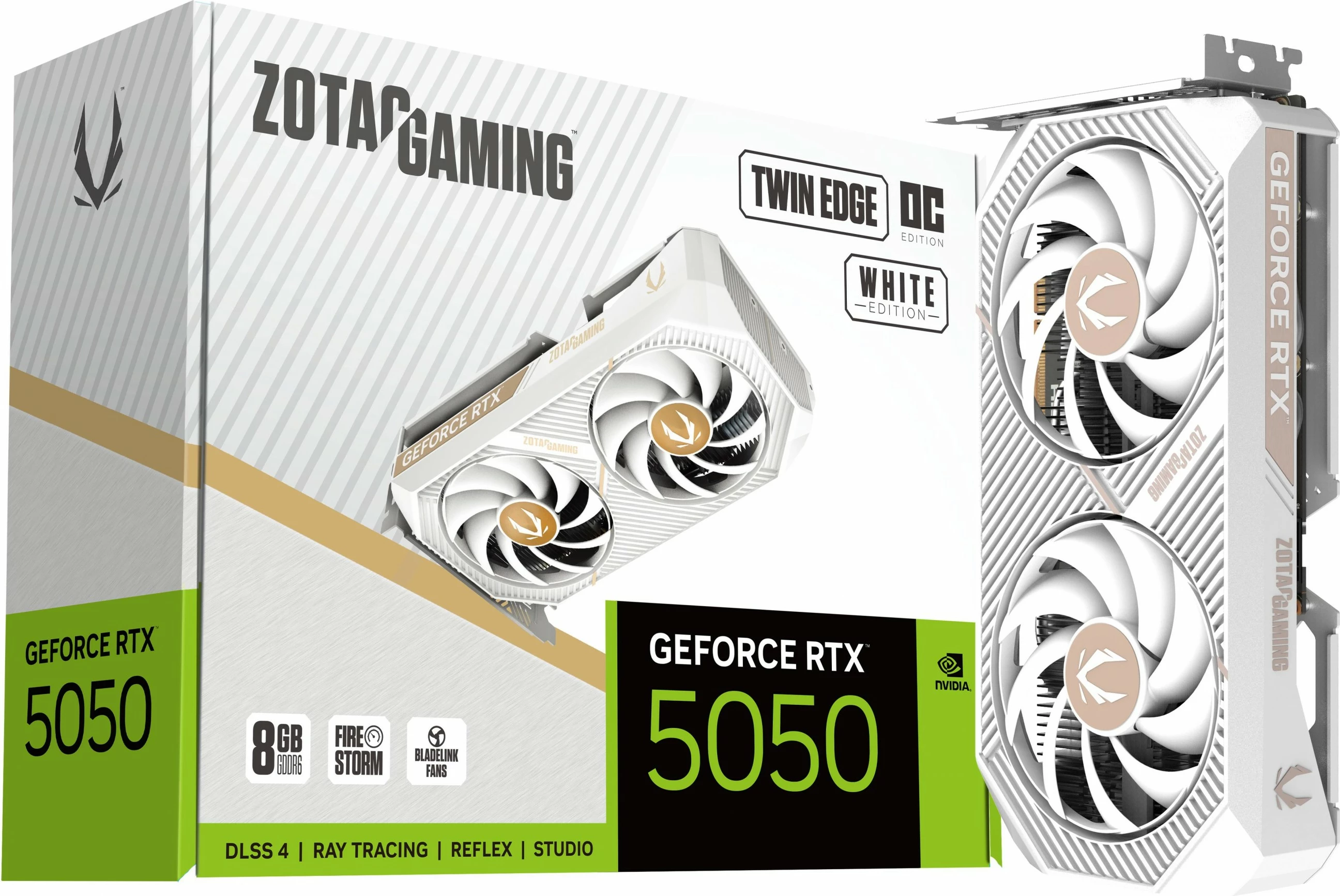 Kartelë grafike Zotac RTX 5050 Twin Edge OC 8GB GDDR6 e bardhë