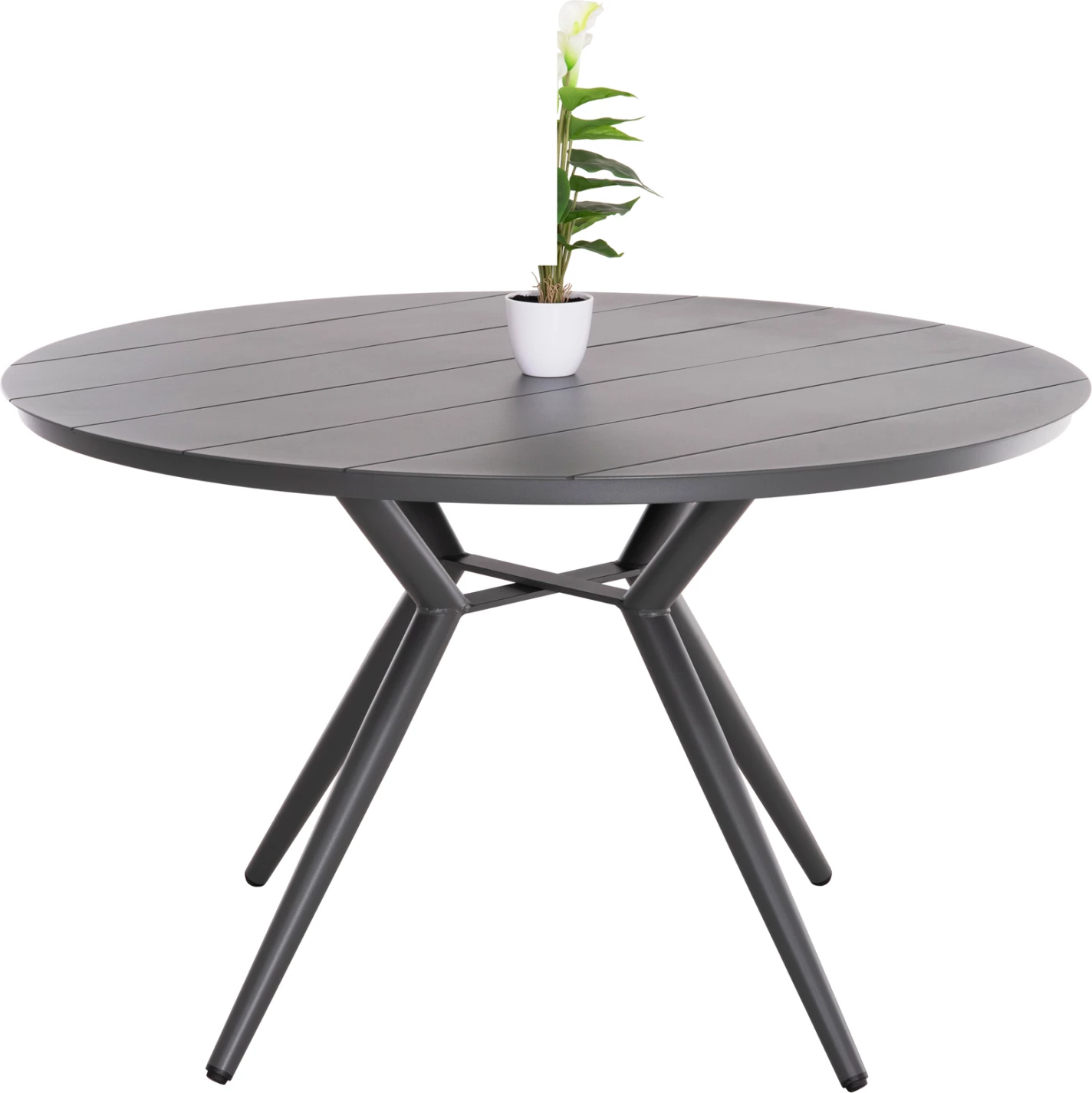 Tavolinë e rrumbullakët alumini, HIGER, FH6290.01, e bardhë, Φ126x75H cm