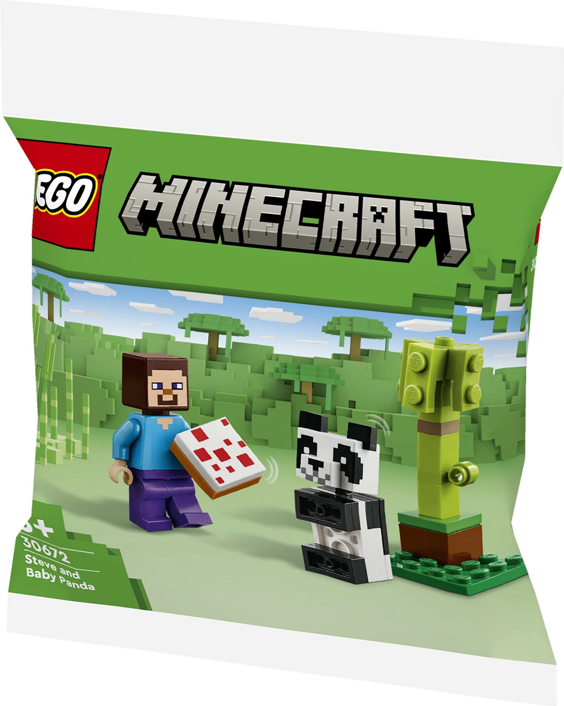 Set ndërtimi LEGO Minecraft 30672 Steve me panda të vogël, multikolor