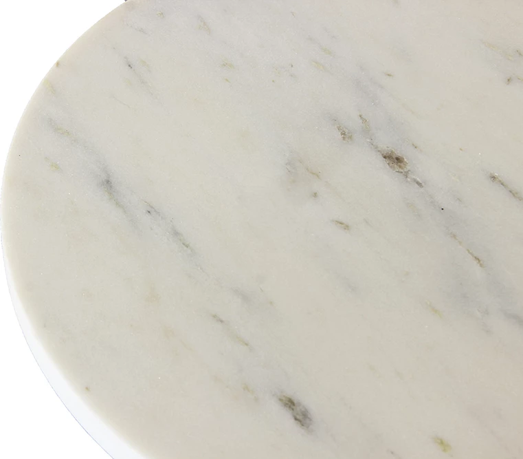 Tavolinë anësore Savoa, mermer i bardhë, dru akacie, 45x45x45