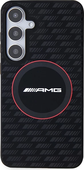 Mbështjellës Mercedes AMG Silicone Carbon Pattern MagSafe për Samsung Galaxy S24+, i zi