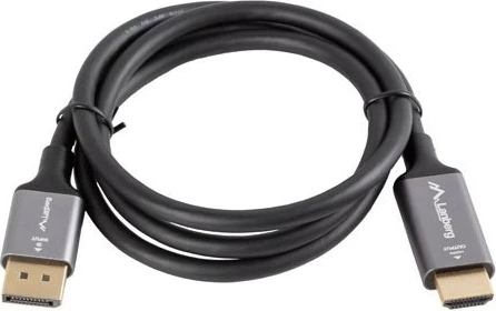 Kabëll DisplayPort në HDMI Lanberg 1m 4K, zi-hiri