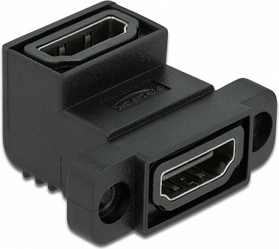 Adapter HDMI DeLOCK Easy 45, këndor 90°, 4K/60Hz, i zi