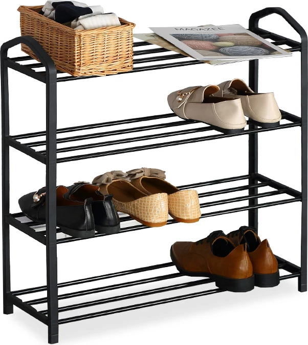 Raft këpucësh Ramon, 12 palë, ngjyrë e zezë, 62x20x62cm