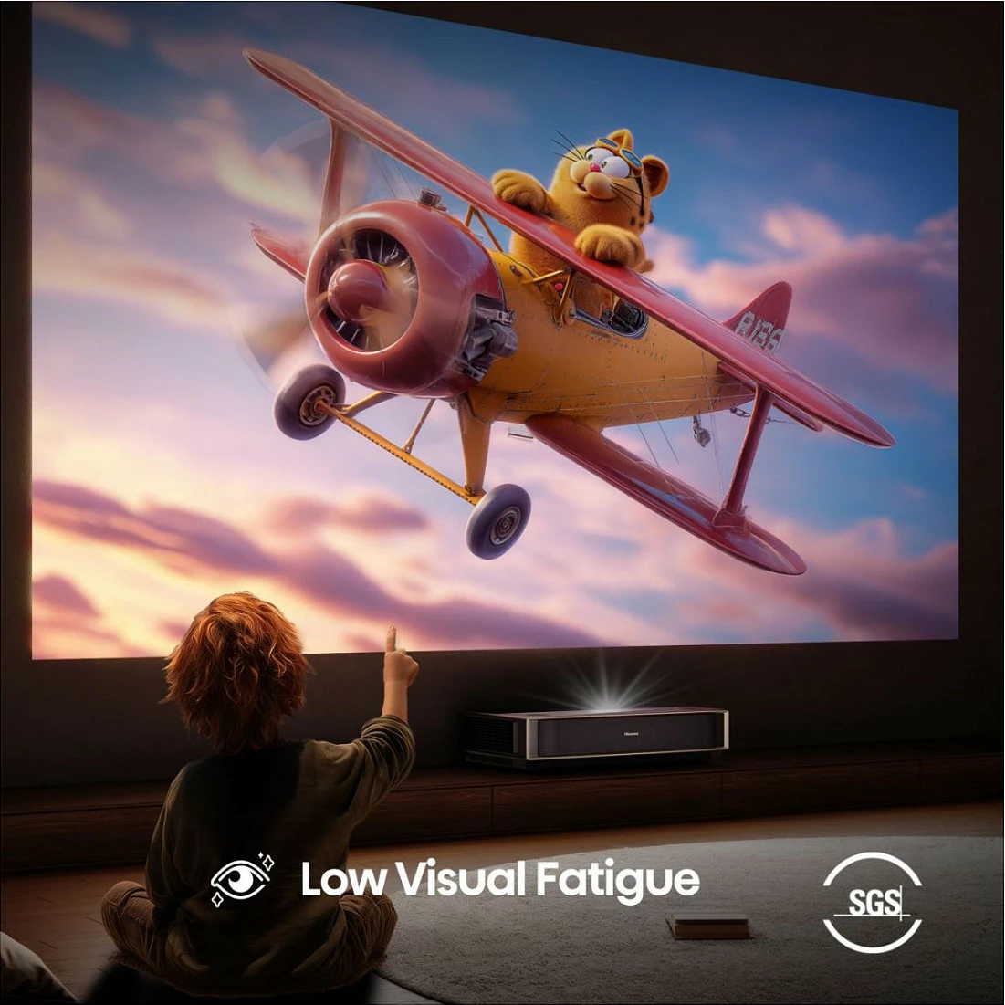 Projektor laser Hisense PT1, 4K UHD, Smart VIDAA, HDR, Dolby Atmos, HDMI 2.1, WiFi, 80-150", ngjyrë e zezë me bronz