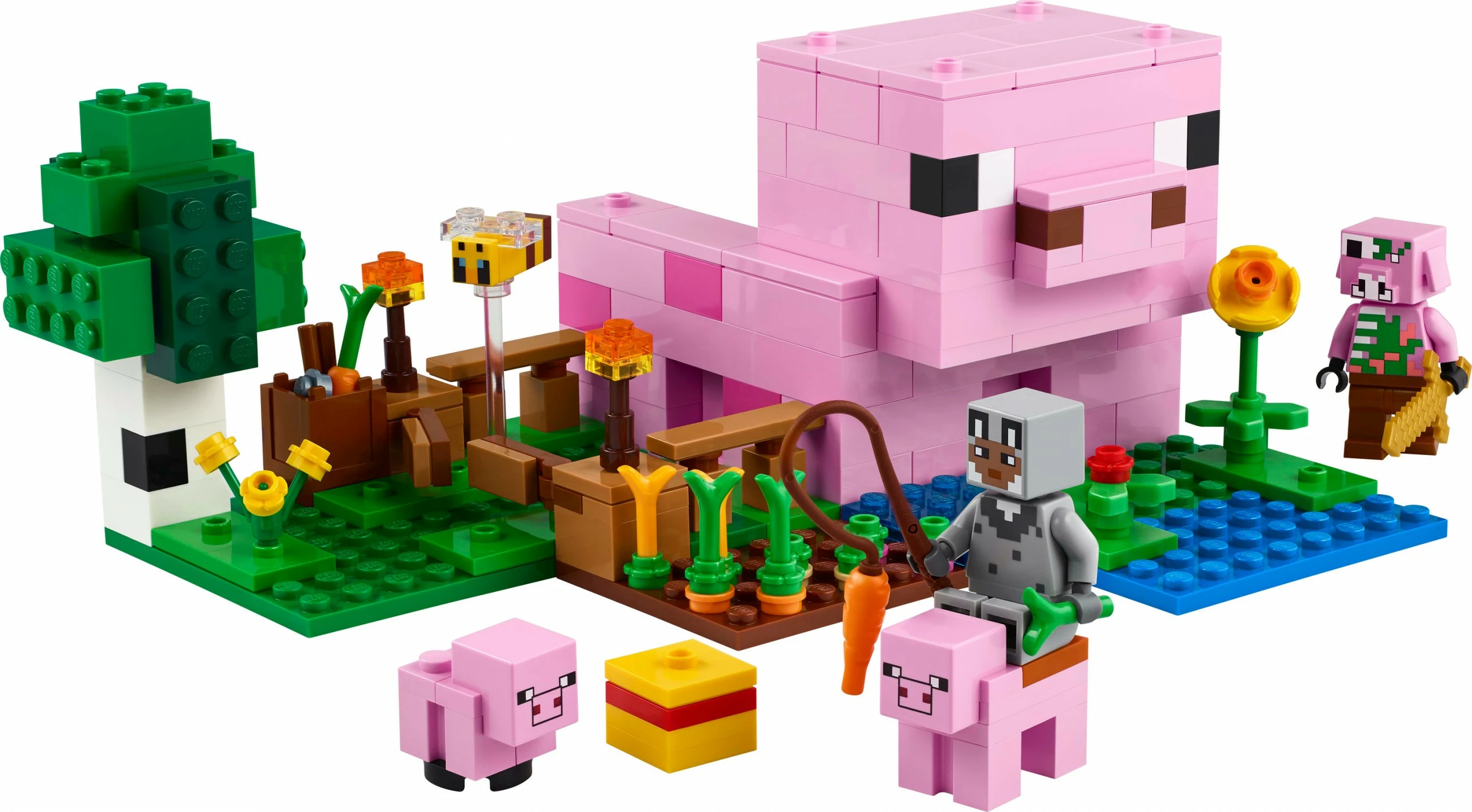 Set ndërtimi LEGO Minecraft 21268 Das Babyschwein-Haus 238 pjesë, multikolor