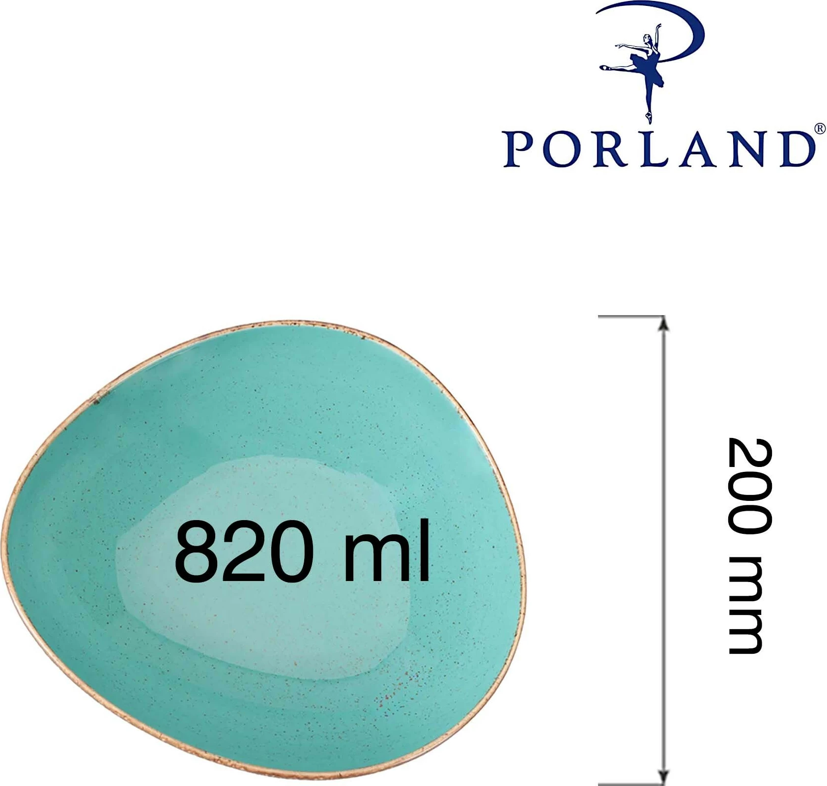 Tas trekëndor Porland Seasons Laguna 200 mm 820 ml, blu qielli, set 6 copë