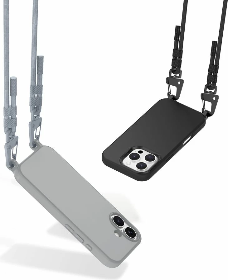 Mbështjellës Tech-Protect Magnecklace për iPhone 15 Pro Max, MagSafe, Gri me litar