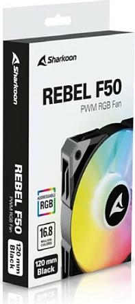 Ventilator kase Sharkoon Rebel F50 PWM 120mm, LED, i zi/gri