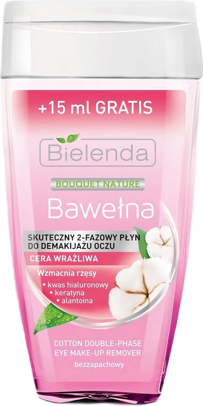 Lëng për heqjen e grimit të syve për femra Bielenda Bi-phase Cotton, 140ml