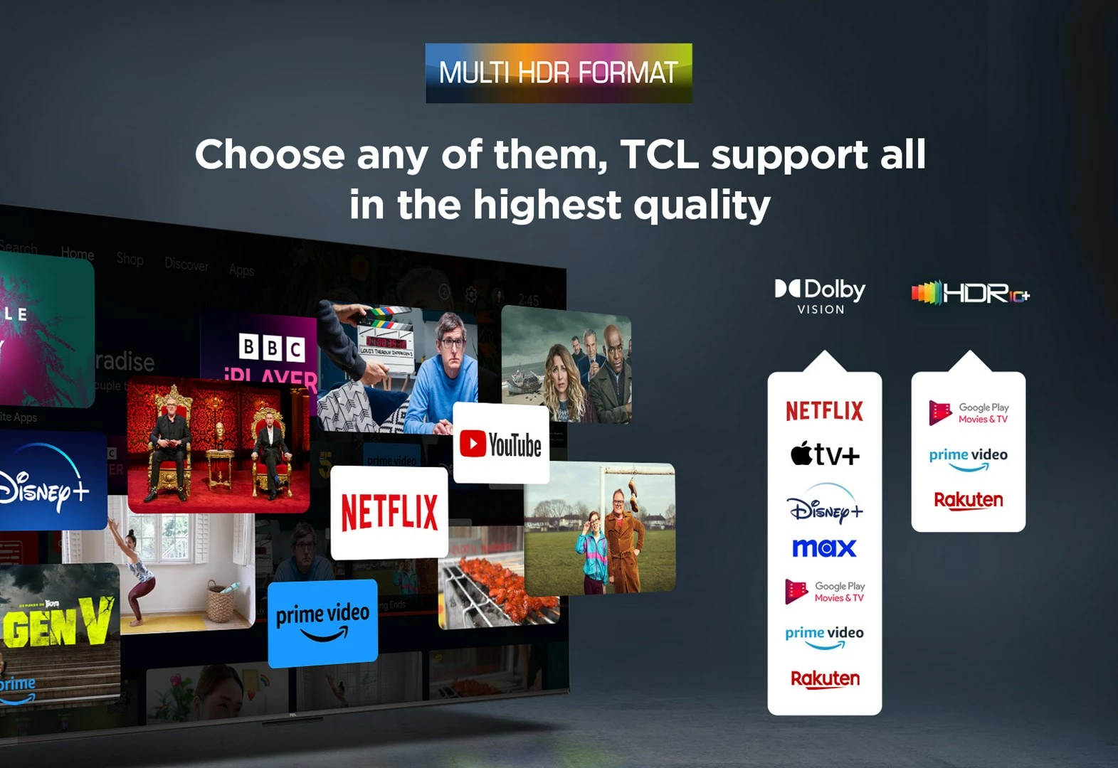 TV Smart TCL 43V6C, 43 inç, 4K Ultra HD, Wi-Fi, Metallic