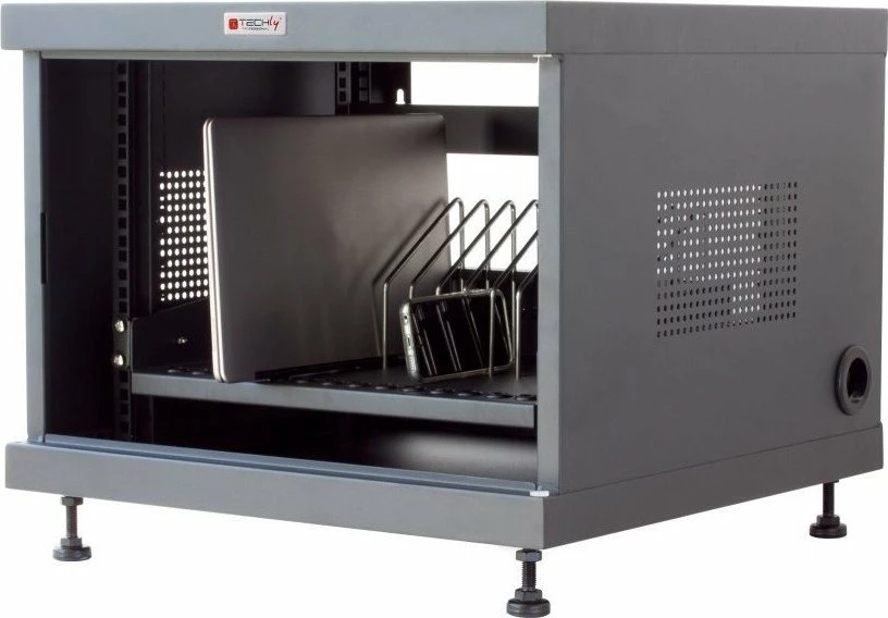Kabinet karikimi Techly I-CABINET-14DTYDE (PN 367652), 14 slote, 16 prizë AC, i zi