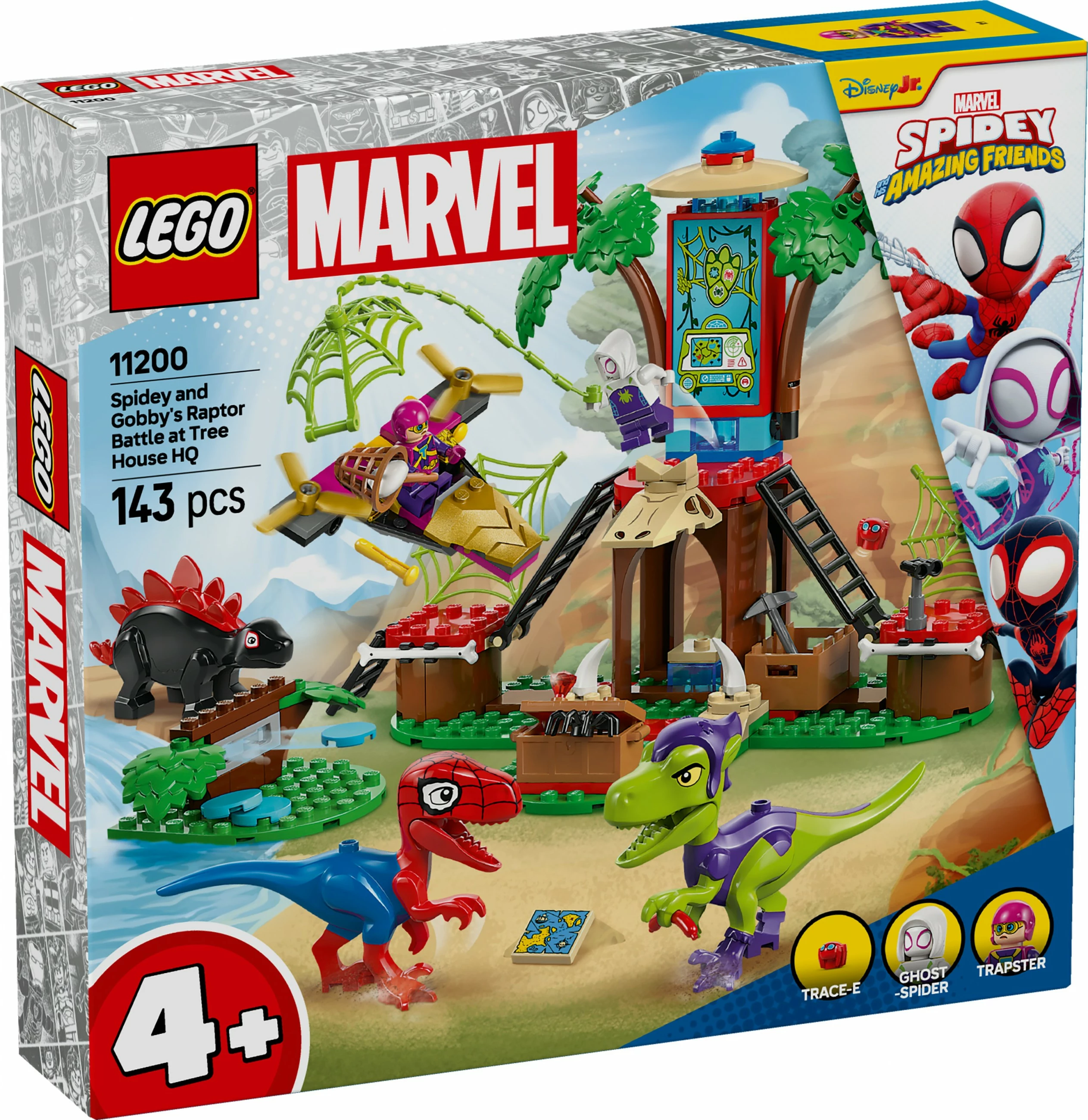 Set ndërtimi LEGO Marvel 11200 Spidey-Rex vs Gobby-Raptor, 143 pjesë, multikolor
