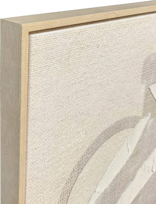 Pikturë dekorative HUSK me kornizë, kanavacë, bezhë e bardhë, 82.6x4.3x122.6cm