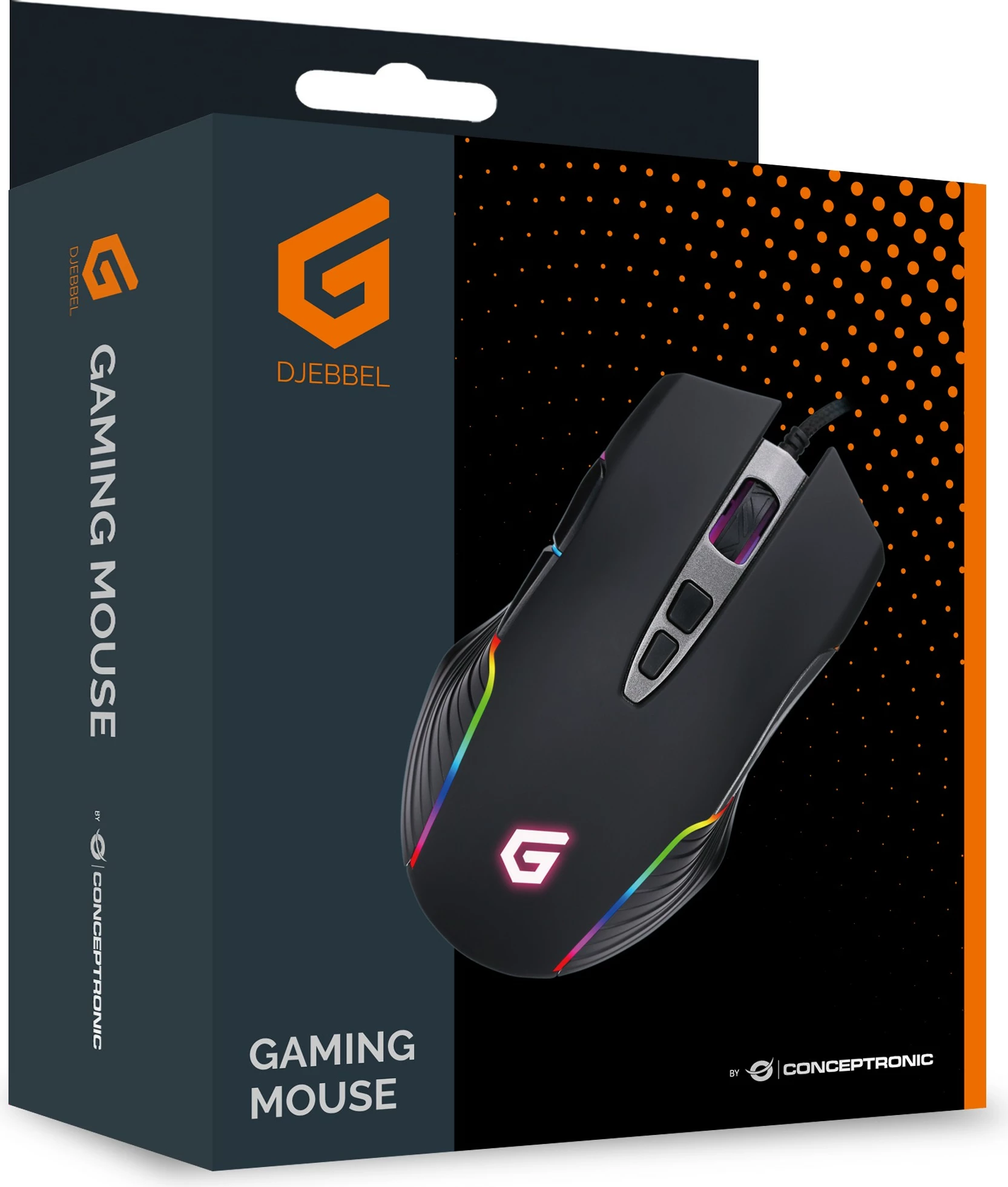 Maus gaming Conceptronic DJEBBEL03B, 7200 DPI, 7 butona, RGB, i zi
