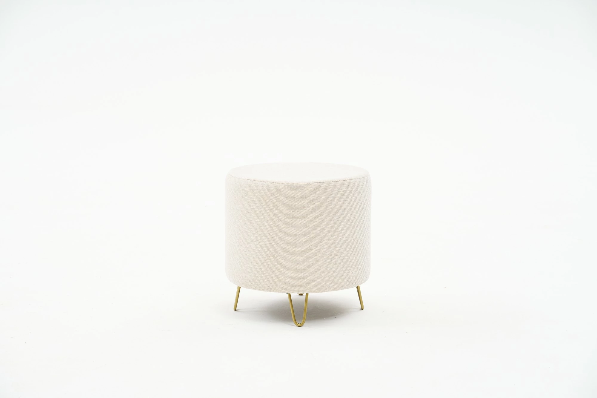 Puf Atelier del Sofa, Asmara Gabbana 02, kadife krem dhe ari, 40x40x40cm