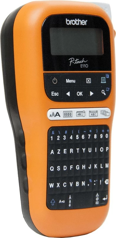 Printer etiketa Brother PT-E110, QWERTY, 180x180 DPI, portokalli