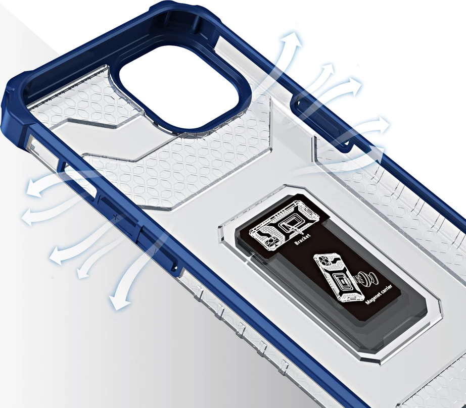 Mbështjellës Hurtel Crystal Ring Case me këmbalec për iPhone 12 mini, Blu