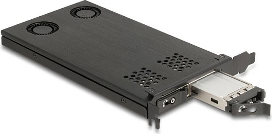 Kartë PCIe DeLOCK Mobile Rack për 2x M.2 NVMe SSD, PCIe 4.0, ftohje aktive, e zezë