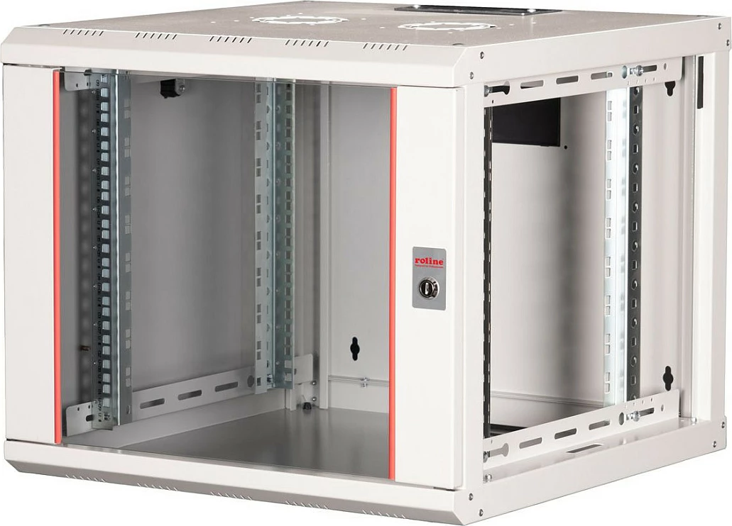 Kabinet muri ROLINE Pro, 19 inç, 9U, 600x600 mm, derë xhami, gri