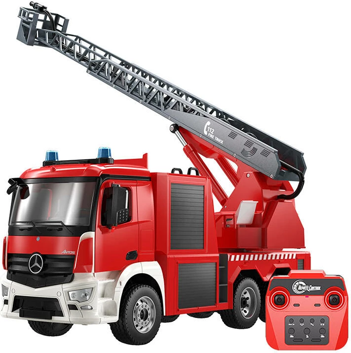 Kamion zjarri me telekomandë Double Eagle Mercedes-Benz Arocs E667-003, 1:20, i kuq