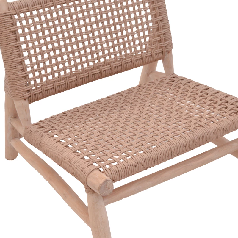 Karrige Wanderlene, ngjyrë natyrale, dru teak dhe litar, 67x79x68cm