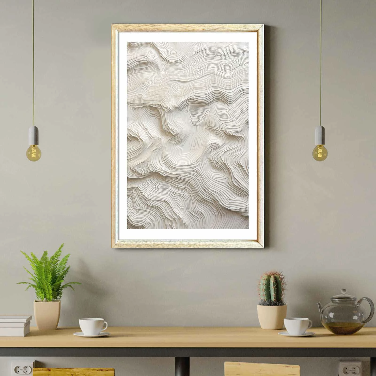 Pikturë dekorative me kornizë, MDF, Wallity, Ahswabisabi-023, 42x62cm