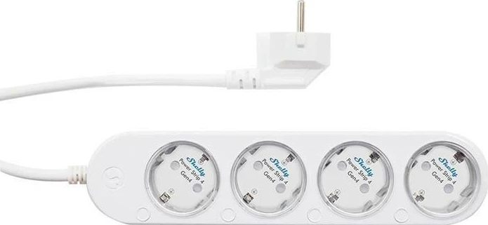 Prizë e mençur Shelly Power Strip 4 Gen4 Zigbee/Matter, 4x Schuko, e bardhë