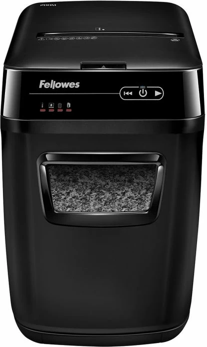 Shkatërrues dokumentesh FELLOWES AutoMax 200M, micro-cut, 200 fletë auto / 10 fletë manual, kosh 32L, DIN P-5, i zi