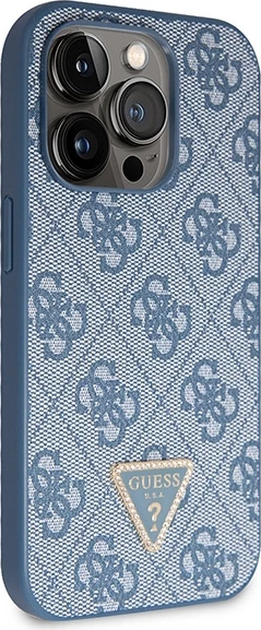 Mbështjellës Guess GUHCP15XP4TDSCPB për iPhone 15 Pro Max 6.7", Crossbody 4G Metal Logo, Kaltër