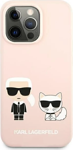 Mbështjellës Karl Lagerfeld KLHMP13XSSKCI për iPhone 13 Pro Max 6.7", silikon, MagSafe, rozë e çelët
