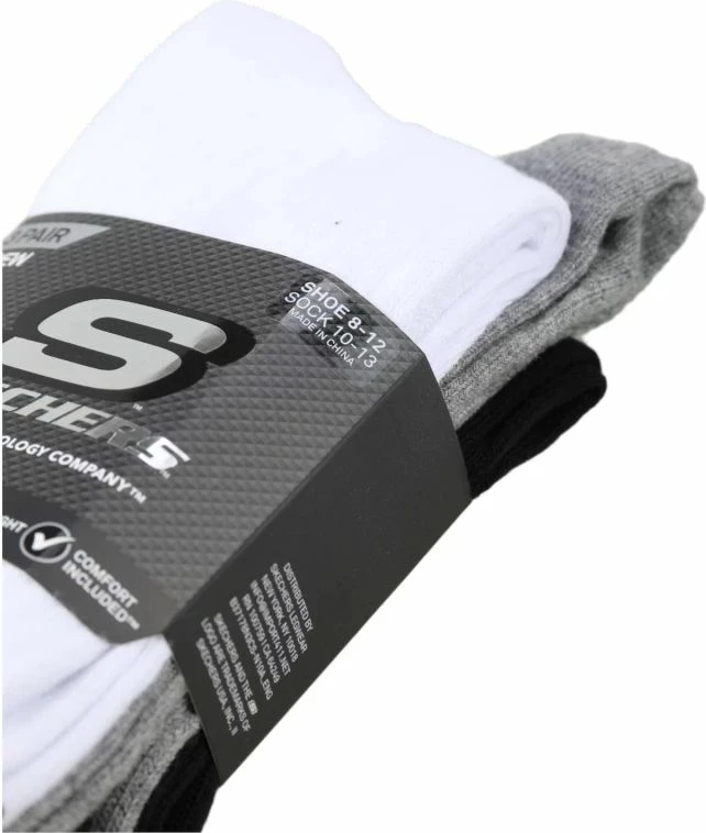 Çorape crew unisex Skechers S601102-107, të bardha, set prej 3 [Madhësia: 43 - 46]