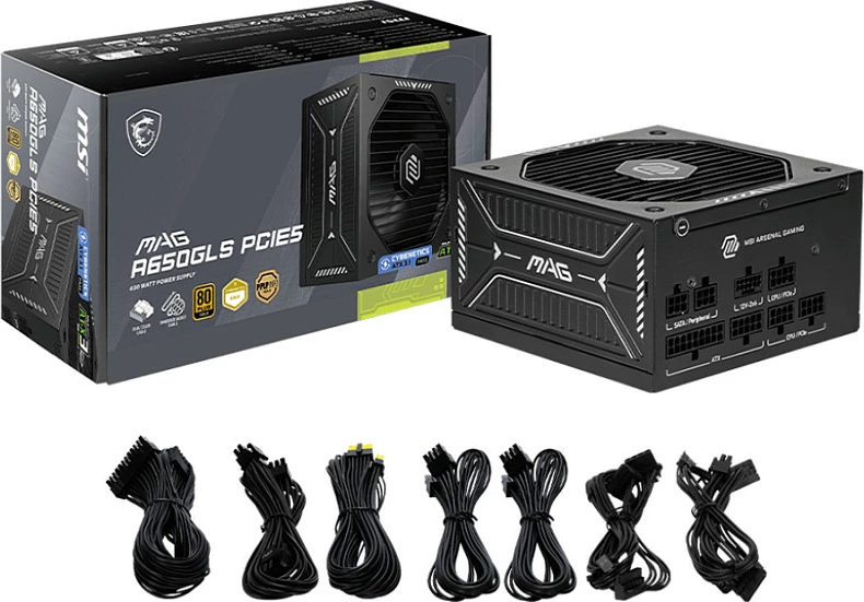 Furnizues rryme MSI MAG A650GLS, 650W, 80 Plus Gold, Fully Modular, ATX 3.1, PCIe 5.1, i zi